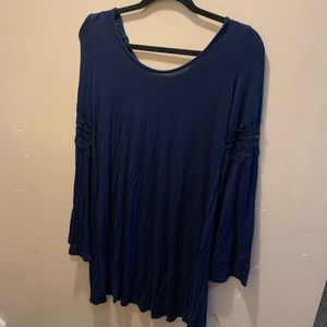 Blue notes blue flared sleeve dress